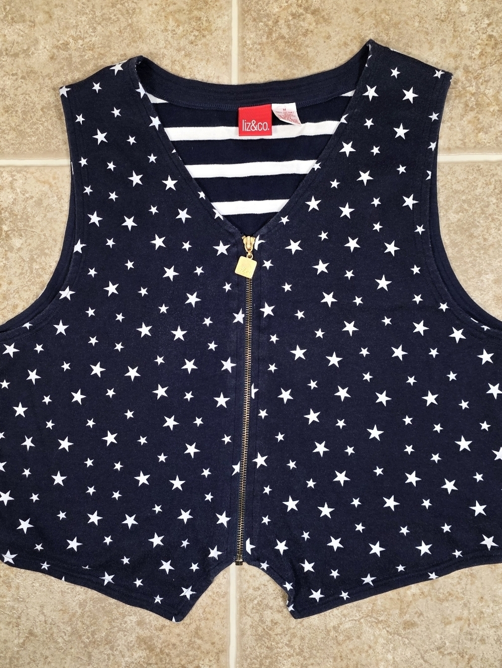 Y2K Star Print Zip Front Crop Top 🇺🇸